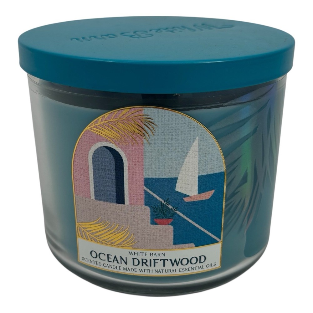 Bath & Body Works Ocean Driftwood White Barn 3 Wick Candle Beachside Oak 14.5 oz